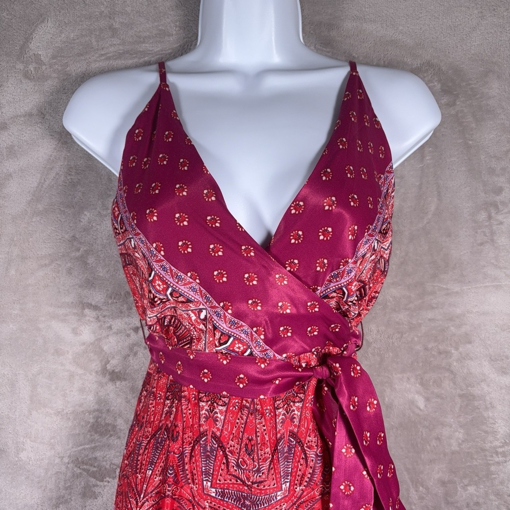 Free People Cabbage Rose Jumpsuit Womens Size 2 Multicolor Boho Paisley - Picture 3 of 8